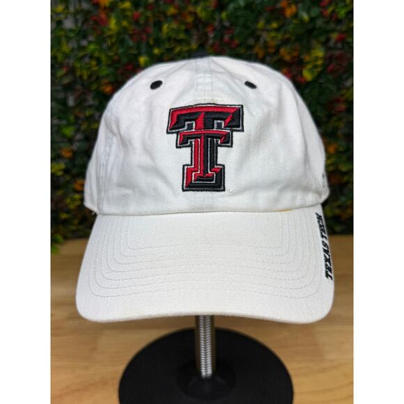 Texas Tech Red Raiders NCAA 47 Brand Adjustable Hat White Red Black Bred GUC - Picture 2 of 12